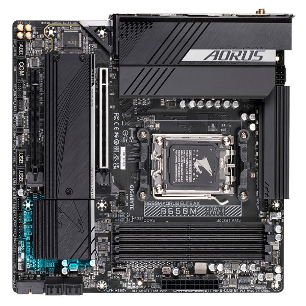 Bekijk afbeelding 3 van Gigabyte AM5 B650M AORUS ELITE AX - DDR5/2xM.2/DP/HDMI